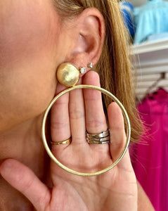 SHEILA FAJL Regular Visage Earrings - Brushed Gold