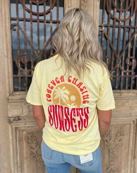 Chasing Sunsets Tee - Yellow