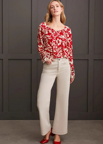 TRIBAL | Comfort Stretch Fly Front Wide Leg Pants