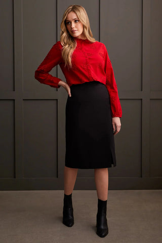 TRIBAL | Floral Embroidered Blouse w/ Ruffled Collar