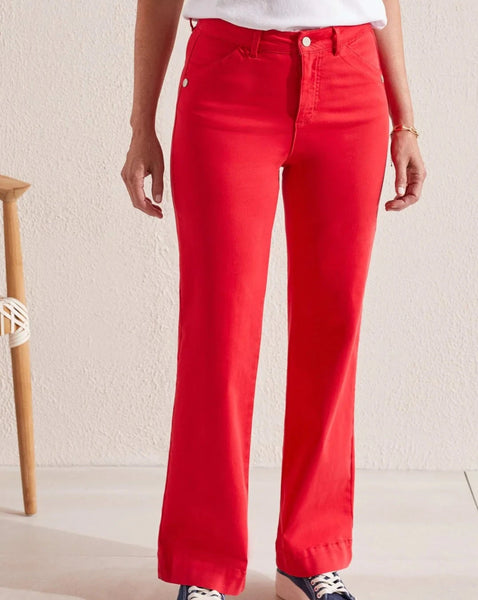 TRIBAL Fly Front Wide Pant - Poppy Red