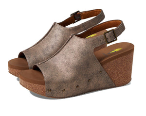 Volatile Montpelier Suede Wedge - Brown Metallic