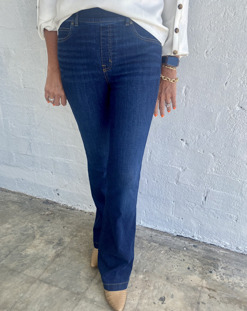 Spanx Denim Flares - Midnight – Mine and Yours Boutique
