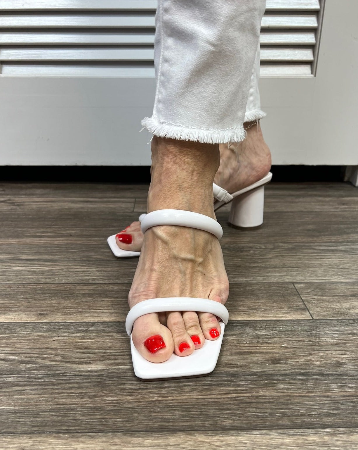Lola Double Strap Sandal - Capri White
