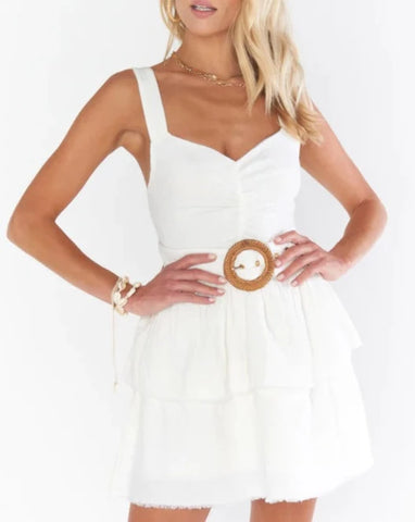 MuMu Cosmo Mini Dress - White Doublecloth