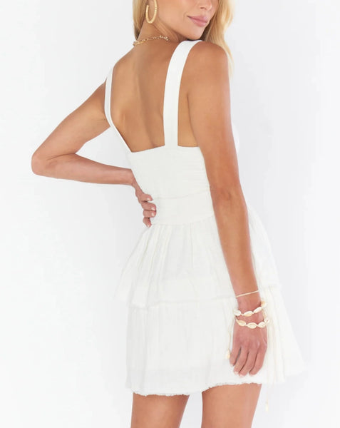 MuMu Cosmo Mini Dress - White Doublecloth